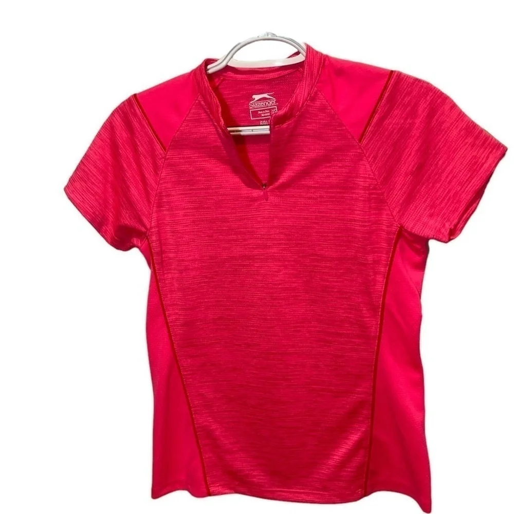 Womens Slazenger Women's Bold Texture Golf Polo hot pink size xs - Picture 2 of 4